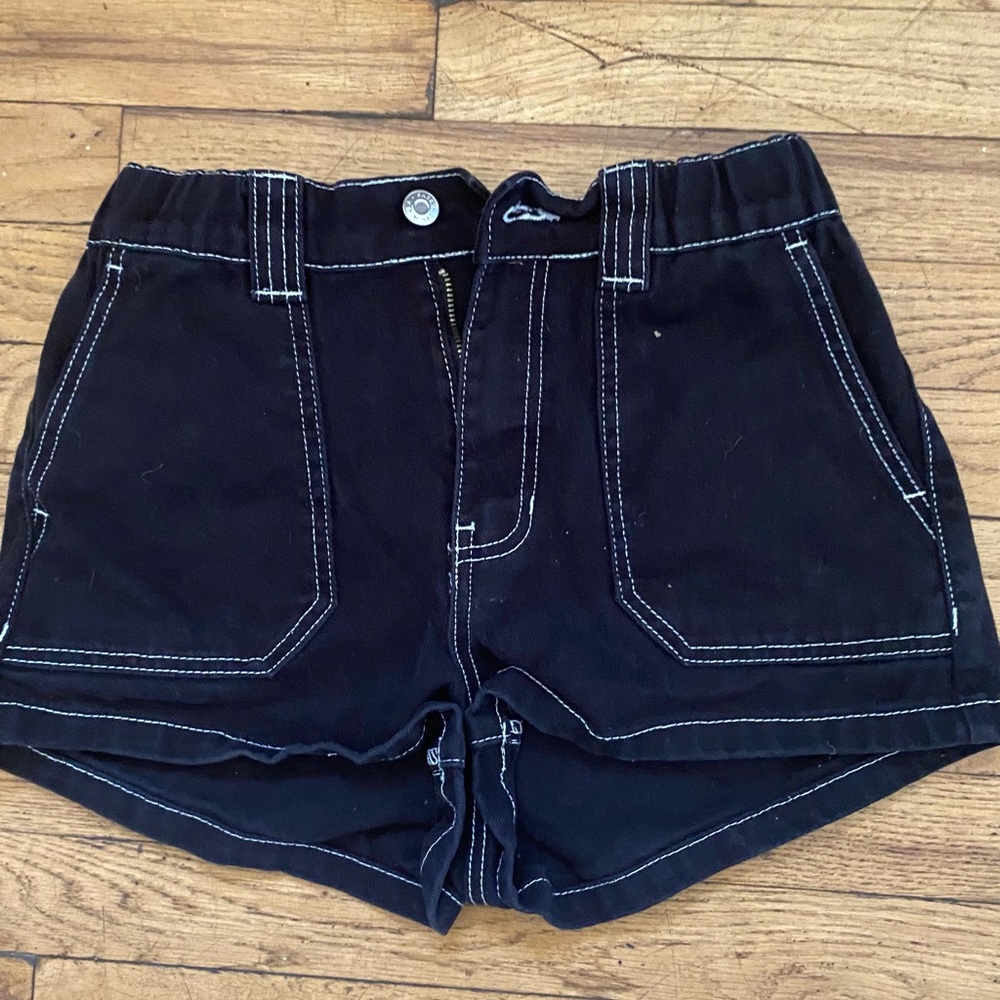 Pacsun black shorts with white detailing